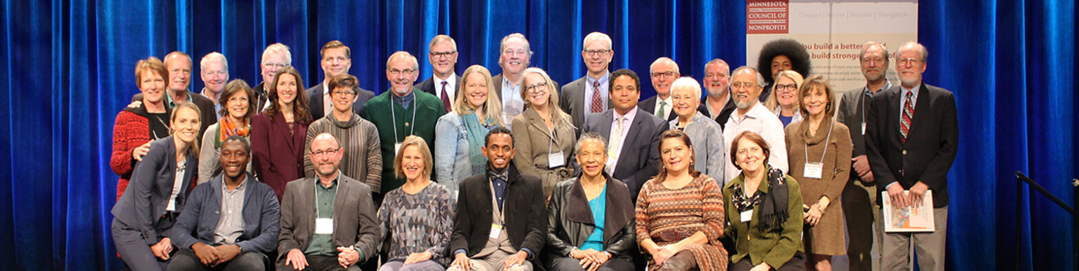 Award recipients posing for a group photo following the Minnesota Nonprofit Mission Awards ceremony at the MCN Annual Conference