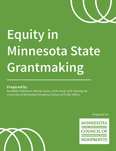 Equity in Minnesota State Grantmaking report cover