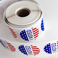 A roll of "I voted" stickers