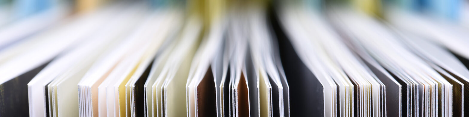 A stock image of the edge of book pages