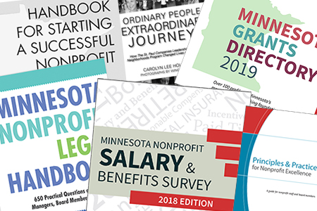 A collage of several publications from the Minnesota Council of Nonprofits