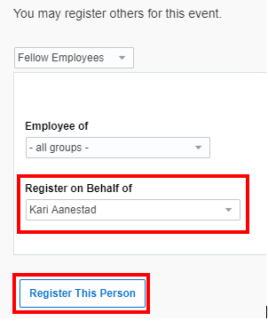 Screenshot showing process of registering on behalf of others