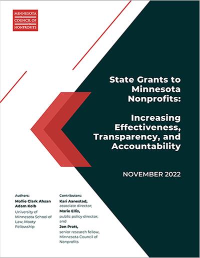 State Grants to Minnesota Nonprofits Report Cover