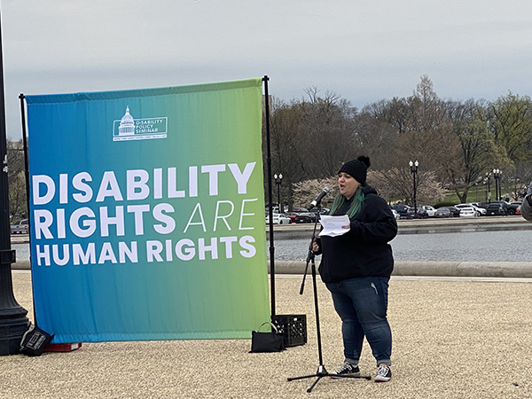 Jillian Nelson, policy advocate at Autism Society of Minnesota, speaking in Washington DC. 