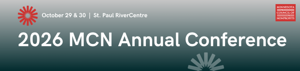 Gray gradient background with white text: 2026 MCN Annual Conference. October 29 & 30, St. Paul RiverCentre.